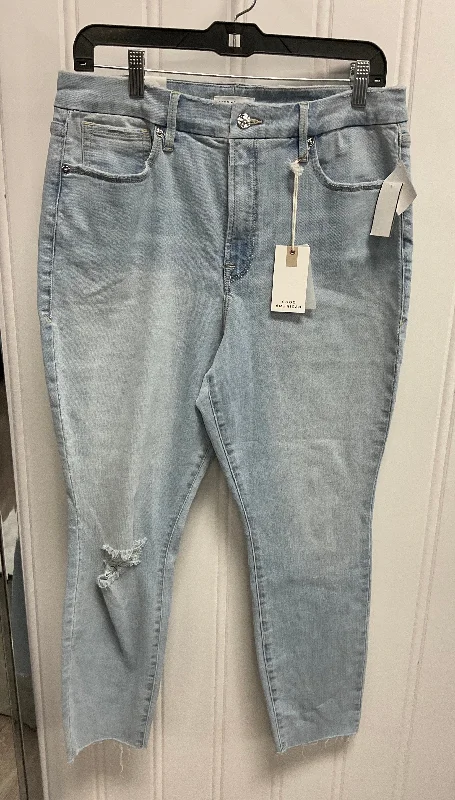 Stretch denim jeans with a fitted waist and loose legsJeans Skinny By Good American In Blue Denim, Size: 14