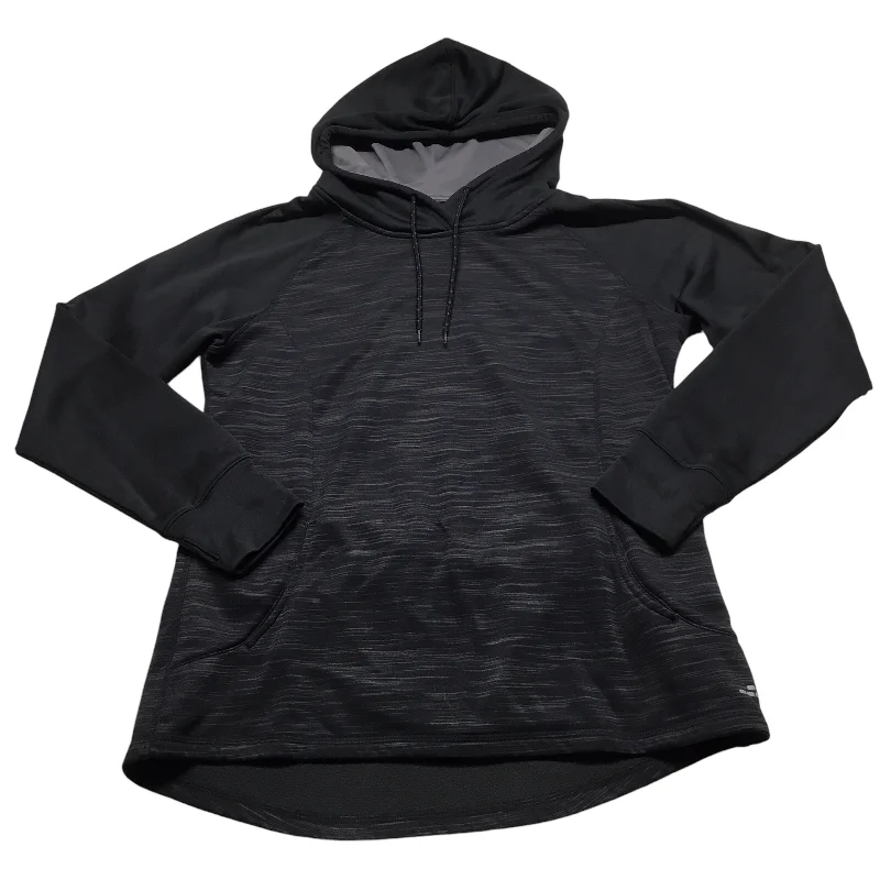 women's hooded jumpers with a ruffle trim on the sleeves and hoodAthletic Sweatshirt Hoodie By Bcg In Black, Size: L