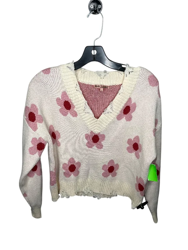 Leather-look women's sweaterSweater By Clothes Mentor In Floral Print, Size: S