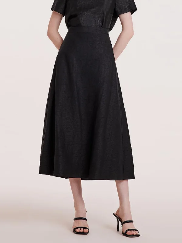 Pleated women's skirtsXiang Yun Silk A-line Waisted Women Skirt