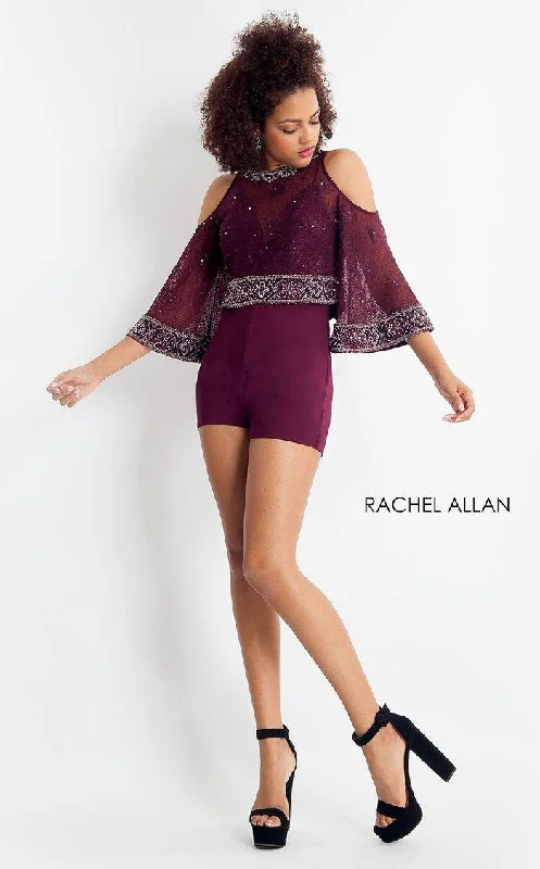 High-neck dresses for womenRachel Allan Short Cocktail Homecoming Romper 4694