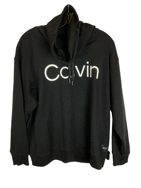 women's hooded jumpers with patchwork designsSweatshirt Hoodie By Calvin Klein Performance In Black, Size: 1x