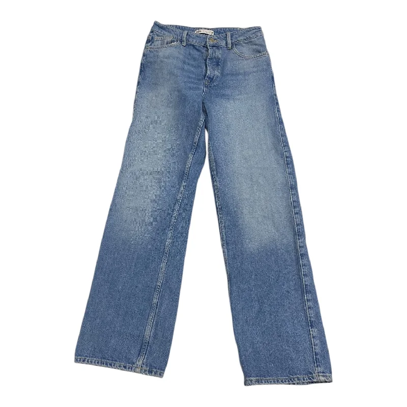 Stretch denim jeans with a high stretch factor for comfort and mobilityJeans Straight By Zara In Blue Denim, Size: 6