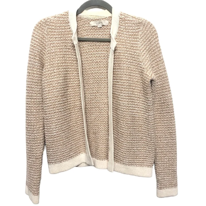 Racerback women's sweaterSweater Cardigan By Loft In Brown & Cream, Size: Xs