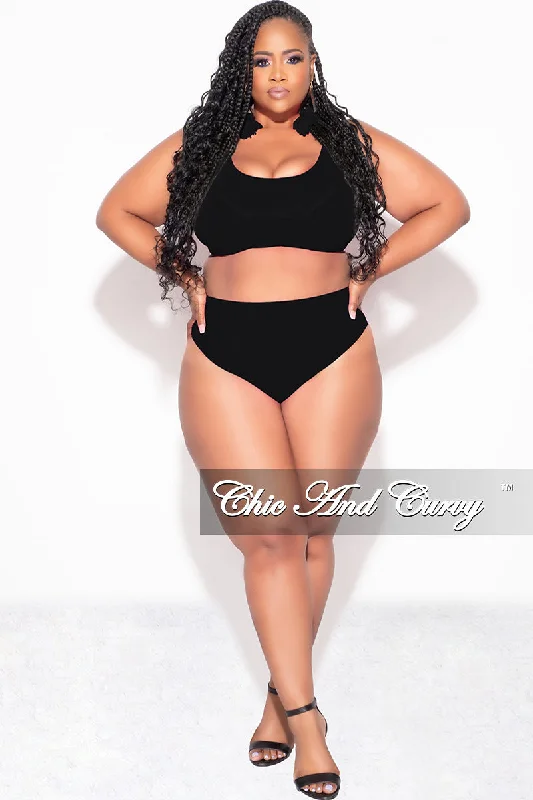 satin swimsuitFinal Sale Plus Size Bikini Set in Black