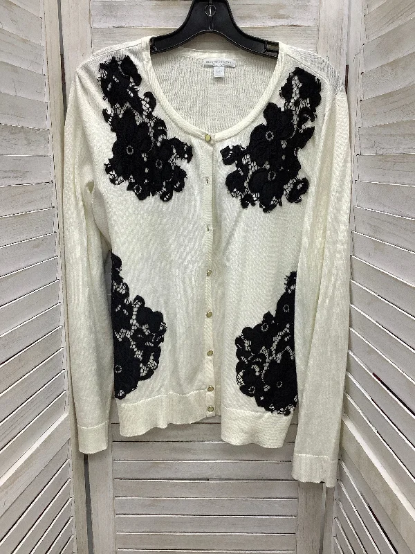 Asymmetric women's sweaterCardigan By New York And Co In Black & Cream, Size: Xl