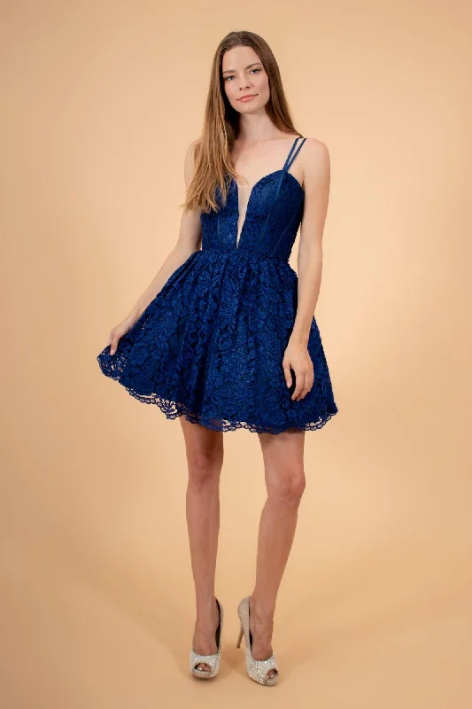 A-line dresses for womenShort Spaghetti Strap Homecoming Lace Cocktail Dress