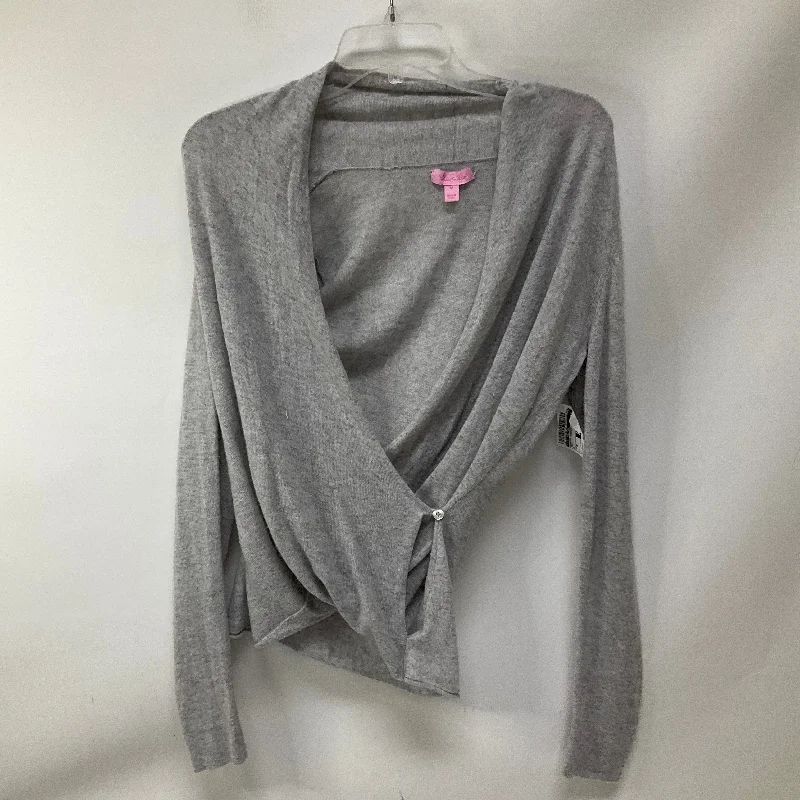 Ruffle women's sweaterSweater Cardigan By Lilly Pulitzer In Grey, Size: M