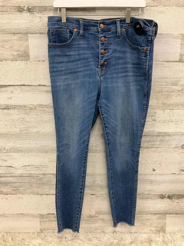 Jeans with a raw hem for an unfinished and rugged lookJeans Skinny By Madewell In Blue Denim, Size: 12