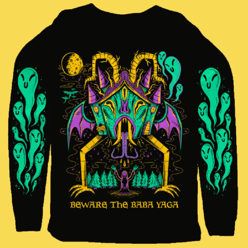 women's hooded tops with lace overlays'Baba Yaga' Sweatshirt