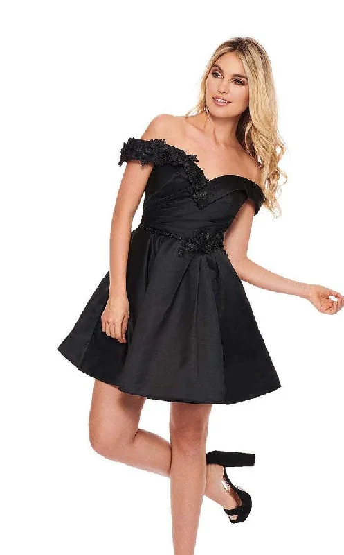 Workwear women's dressesRachel Allan Short Off Shoulder Cocktail Dress L1229