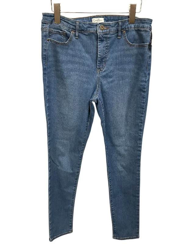 Ripped and repaired jeans for a rugged lookJeans Skinny By Jessica Simpson In Blue Denim, Size: 10