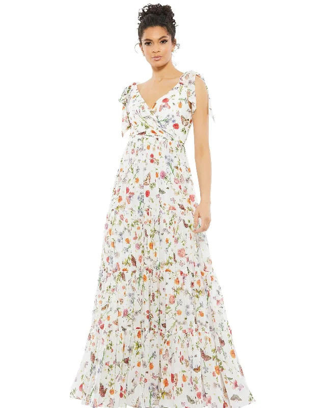 Layering dresses for versatile stylingMac Duggal 70198 Long Formal Sleeveless Floral Gown