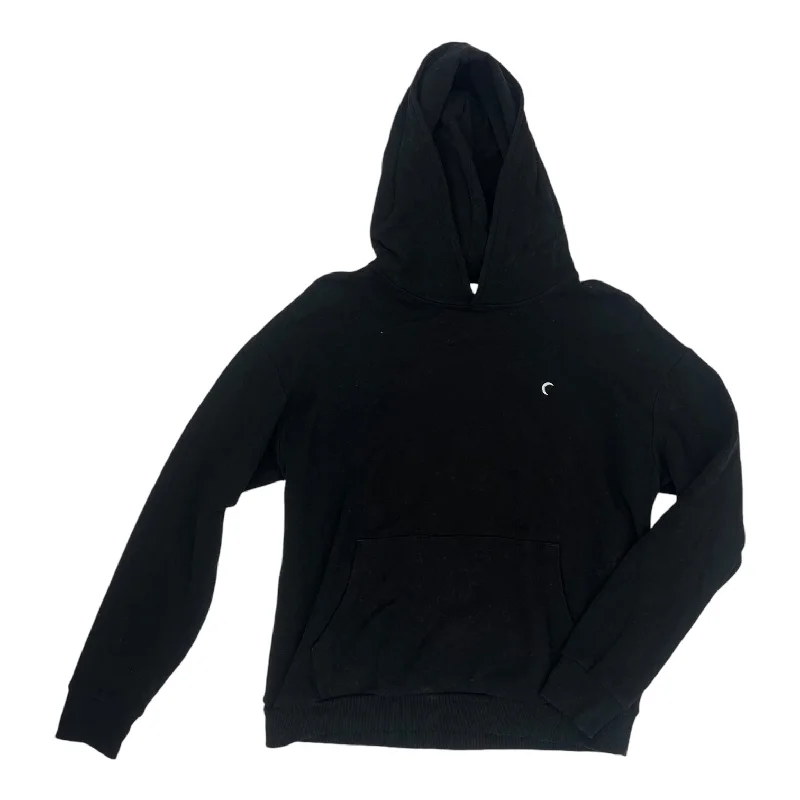 women's hooded pullovers with a pom-pom trim on the hoodAthletic Sweatshirt Hoodie By Zyia In Black, Size:Xl