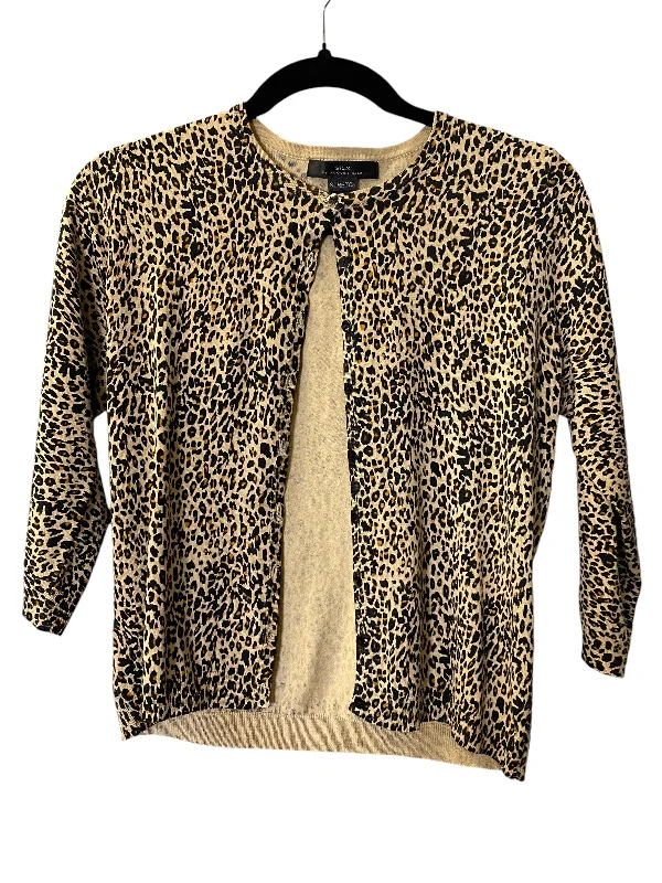 Navy blue women's sweaterSweater Cardigan By Silx In Animal Print, Size: M