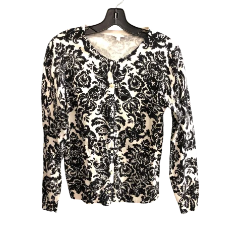 Sheer women's sweaterCardigan By Talbots In Black & Cream, Size: S