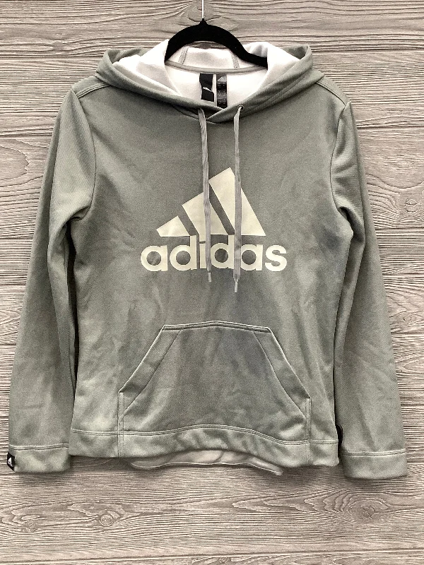 cozy women's hooded topsAthletic Sweatshirt Hoodie By Adidas In Grey, Size: M