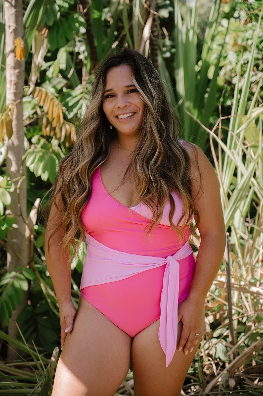 polyester swimsuitPalm Beach One Piece | Coral Crush