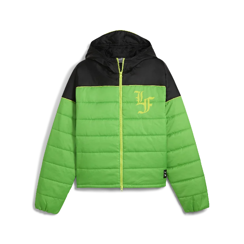 women's hooded jumpers with a waffle knit hoodHoops x Lafrance Green Jacket