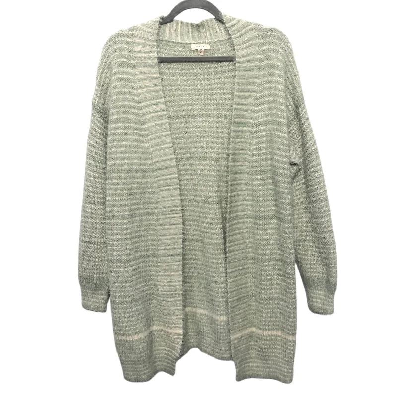 Patterned women's sweaterSweater Cardigan By Debut In Cream & Green, Size: M