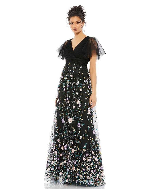 Maxi dresses for womenMac Duggal 67889 Long Formal Floral Dress