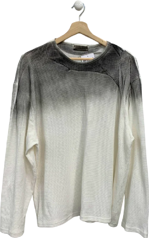 Neon women's sweaterGarments White & Black Gradient Long Sleeve Top UK XL