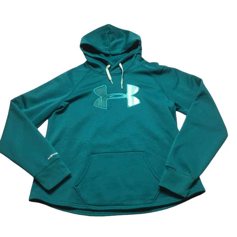 women's hooded jumpers with a faded printAthletic Sweatshirt Hoodie By Under Armour In Teal, Size: L