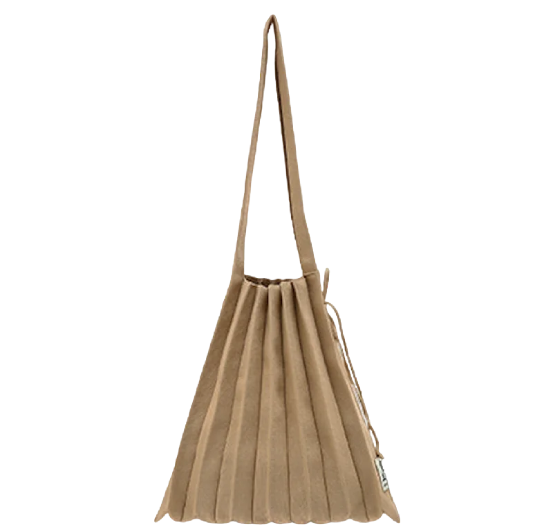 Scoop neck women's sweaterJoseph & Stacey Beige Solid M Knit Pleats Bag