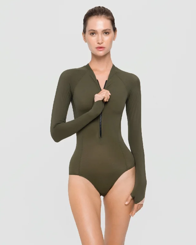 swimsuit for active wearG Sleeve - Army Swimwear