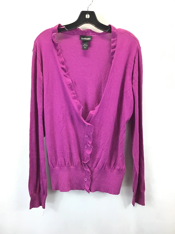 Statement women's sweaterCardigan By Lane Bryant In Purple, Size: 2x