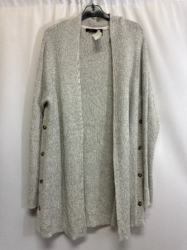 Chic women's sweaterSweater Cardigan By Clothes Mentor In Grey, Size: L