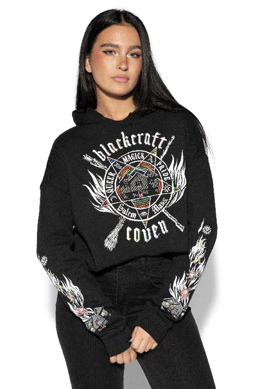 women's hooded pullovers with a button-down frontCoven Pride - Women's Cropped Hoodie