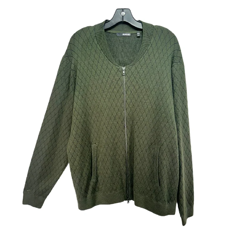 Lace-up women's sweaterMen’s Zipper Sweater Cardigan By Murano In Green, Size: Xl