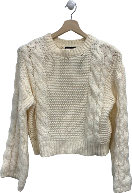 Watercolor print women's sweaterPrettyLittleThing Cream Cable Knit Jumper XS