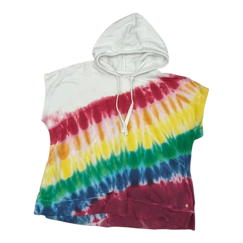 women's hooded tops with solid colorsSweatshirt Hoodie By Livi Active In Tie Dye Print, Size:3X