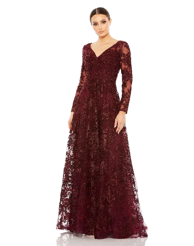 Mother-of-the-bride dressesMac Duggal 20409 Long Sleeve Formal Lace Dress