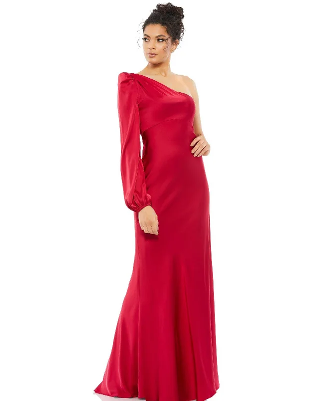 Petite dresses for womenMac Duggal 55401 Long Formal One Shoulder Dress