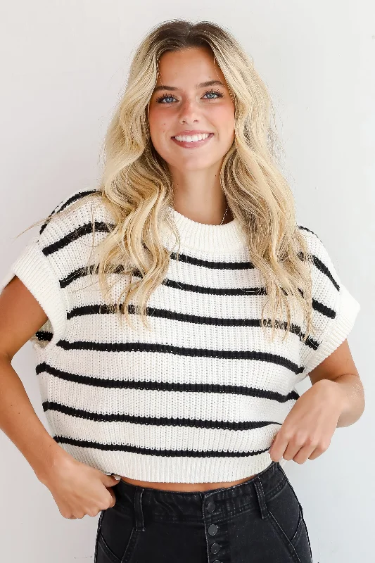 Layering women's sweaterCovetable Simplicity Cream Striped Sweater Top