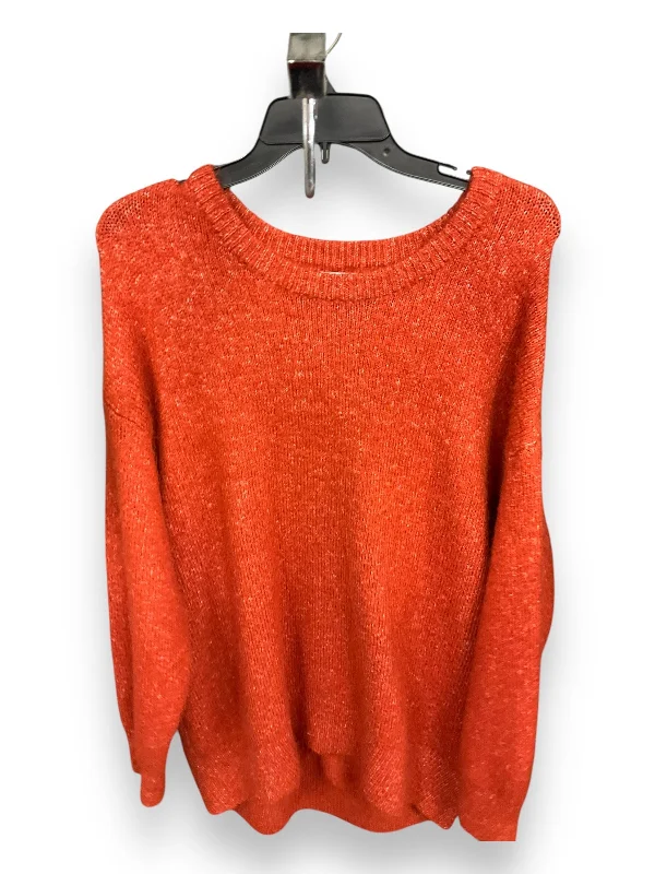 Ripped and distressed women's sweaterSweater By Old Navy In Orange, Size: Xl