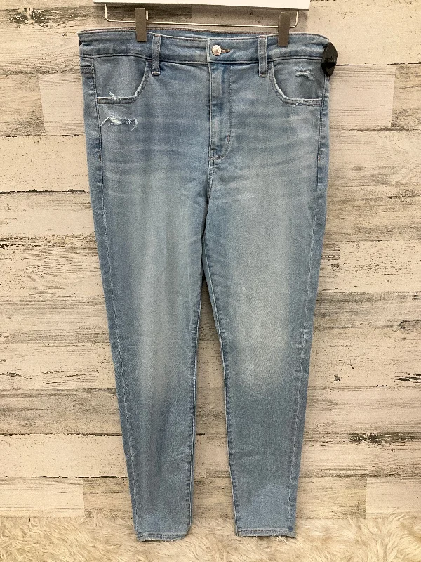 Jeans with contrast pockets and back patchesJeans Skinny By American Eagle In Blue, Size: 14