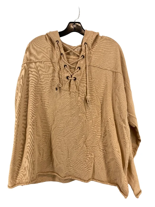 women's hooded sweatshirts with sequined embellishmentsSweatshirt Hoodie By Aerie In Tan, Size: Xs