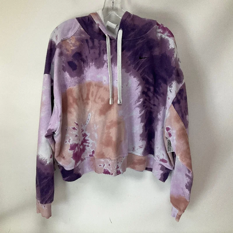 women's hooded sweatshirts for cold weatherAthletic Sweatshirt Hoodie By Nike Apparel In Tie Dye Print, Size: 2x