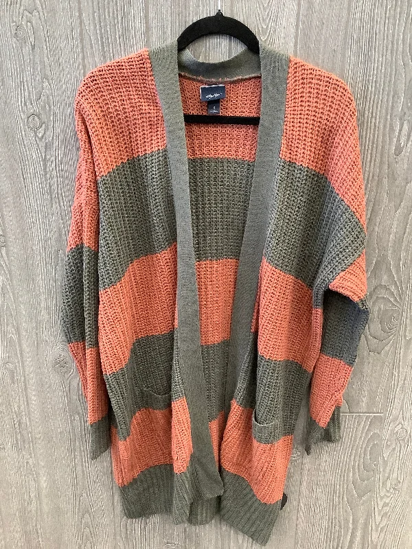 Eco-friendly women's sweaterSweater Cardigan By Daytrip In Green & Orange, Size: L