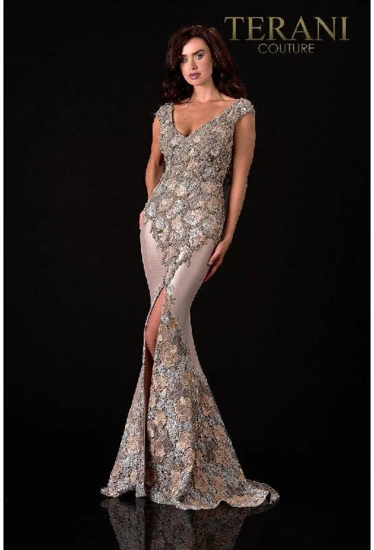 Floral dresses for womenTerani Couture 2111M5302 A-Line Long Formal Dress