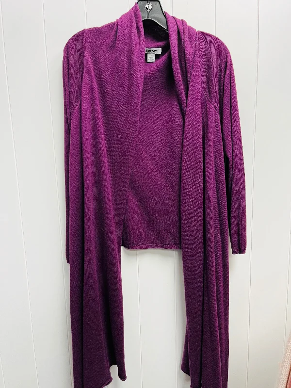 Yoga women's sweaterSweater Cardigan By Dkny O In Purple, Size: S