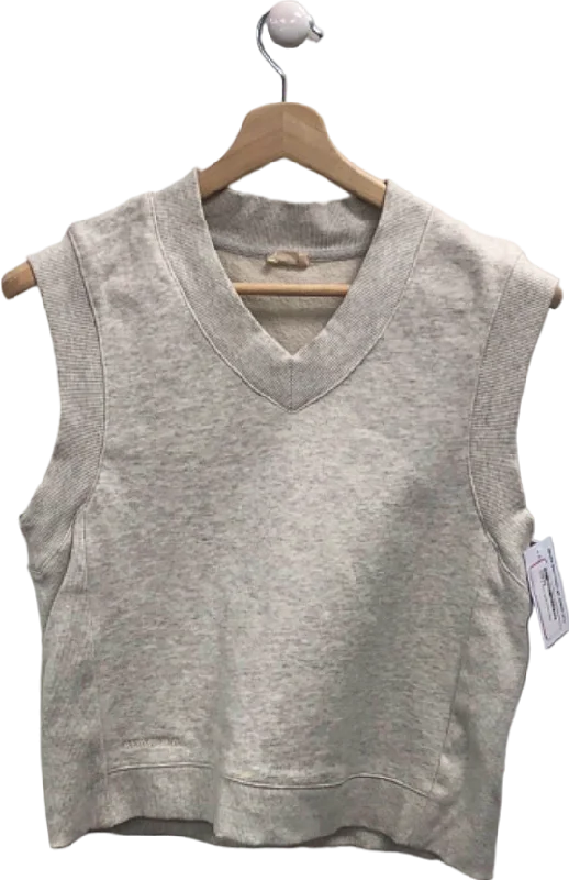 Crew neck women's sweaterAdanola Grey Sleeveless V-Neck Sweatshirt XS