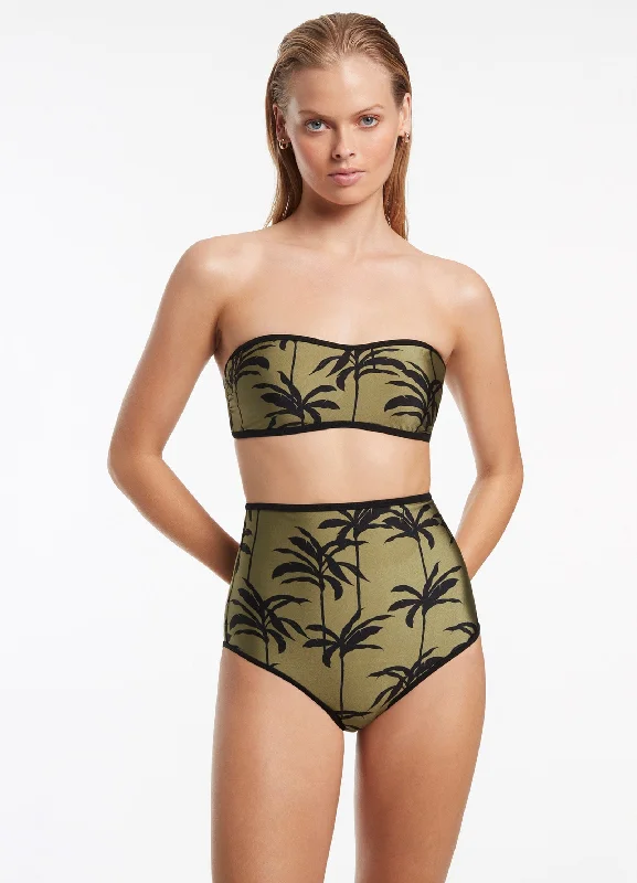 swimsuit for figure skating (on ice)Palme Minimal Bandeau Top - Olive