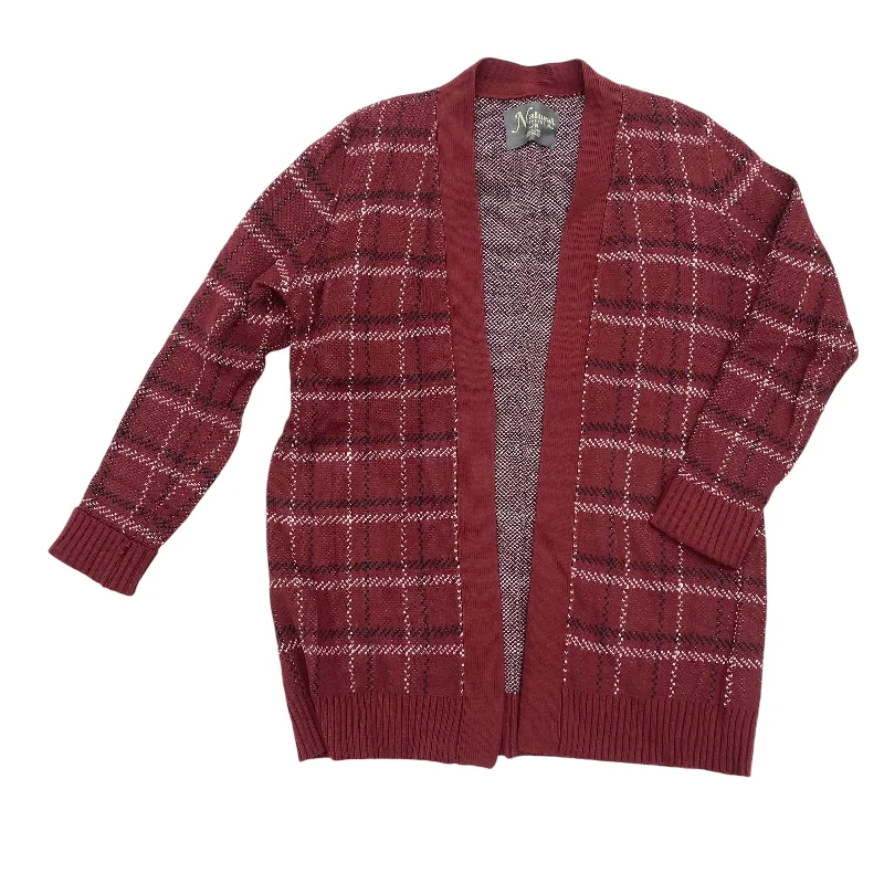 One-shoulder women's sweaterSweater Cardigan By Natural Reflections In Red, Size:L