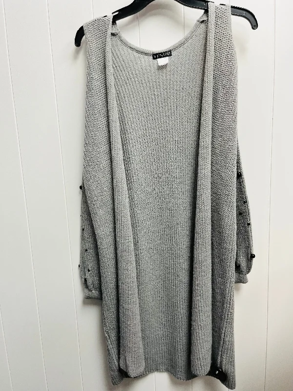 Handmade women's sweaterSweater Cardigan By Venus In Grey, Size: S