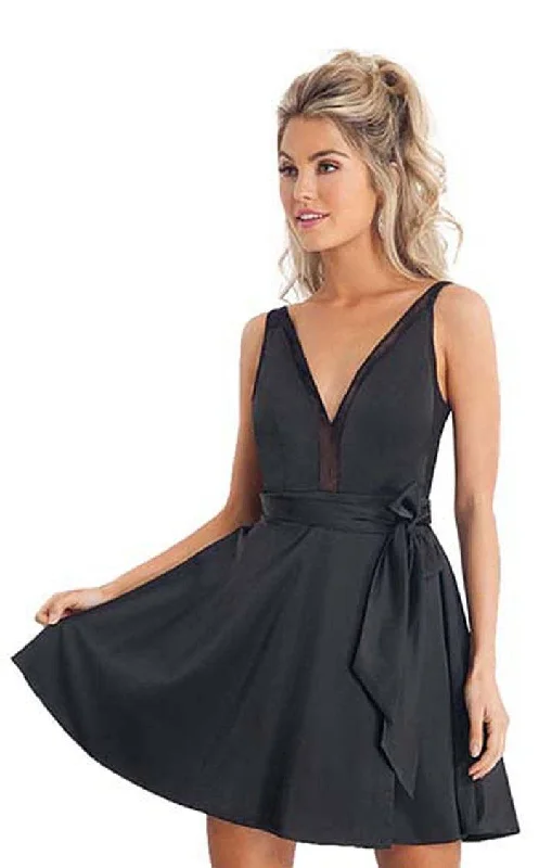 High-slit dresses for womenRachel Allan Short Sleeveless Cocktail Dress L1180